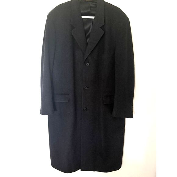 Brooks Brothers Union Made 7650 Gray Wool Long Coat Men’s Made in USA Sz 46L - Picture 1 of 9